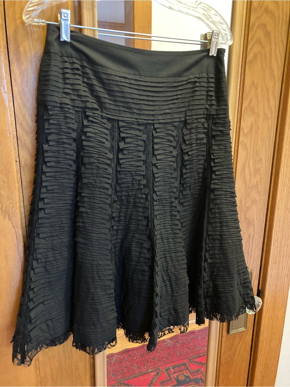 Trelise Cooper Venus Guy Trap Skirt Black Tiered Ruffle Lace Designer 6